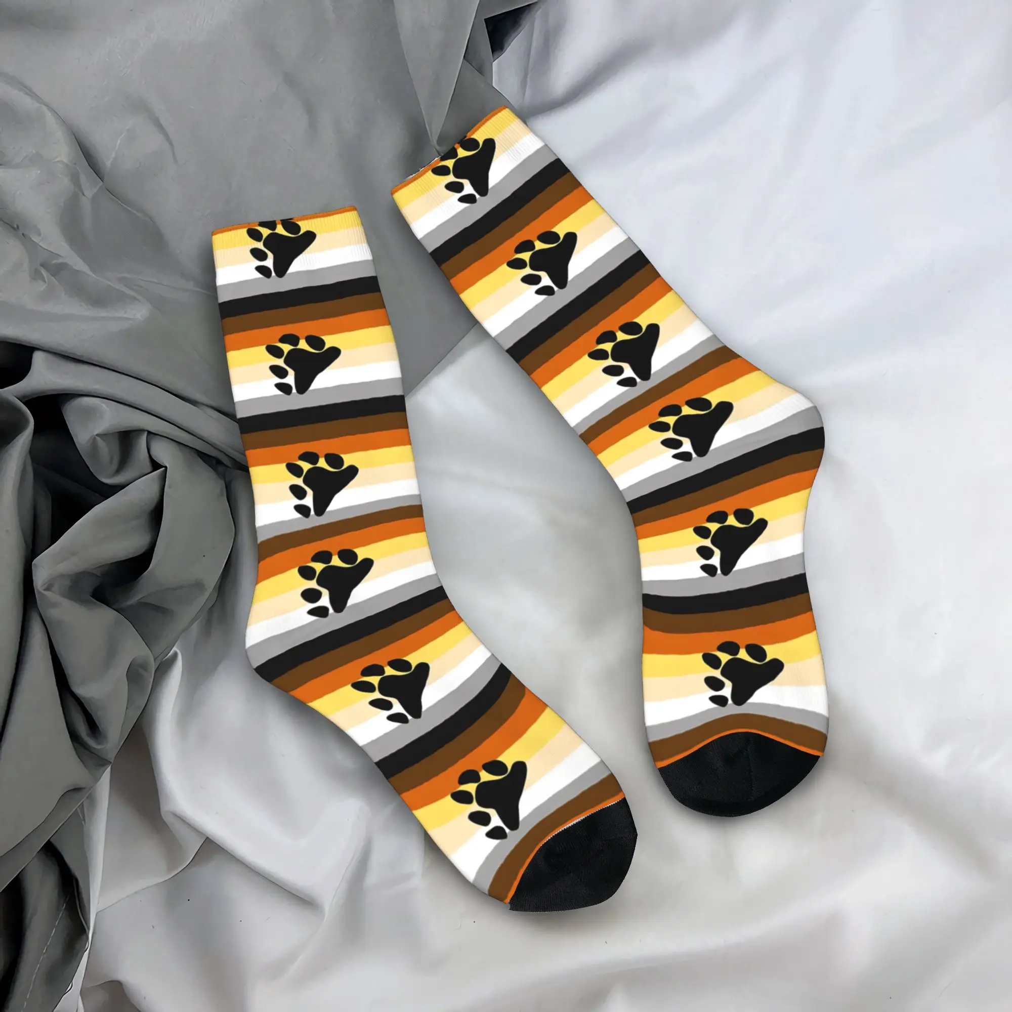 Bear Pride Flag  Stockings  Gothic Socks Couple Breathable Socks Autumn Outdoor Pattern Anti Slip Socks Gift Idea