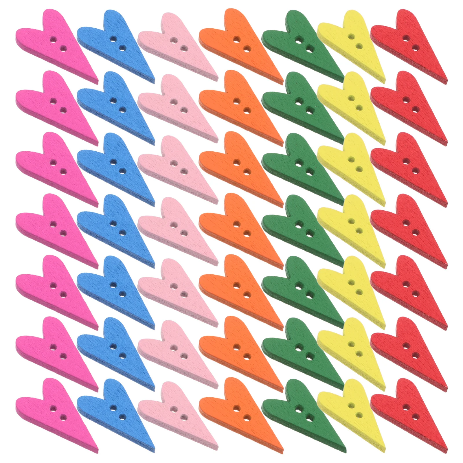 

500Pcs Colorful Wooden Heart Buttons Two Hole Heart Shape for Sewing Clothes Bags Crafts DIY Accessories Unique Buttons