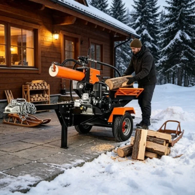 Semi-Automation Log Cutter Machine Kinetic Electric Super Split for Sale Splitting Machine Diesel Wood Log Splitter