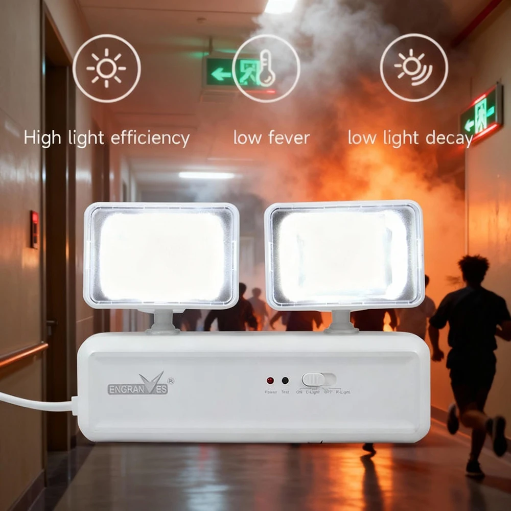 Emergency Exit Light LED Emergency Lamps Dual Heads Battery Backup Fire Fighting  Light for Commercial Building School Hospital
