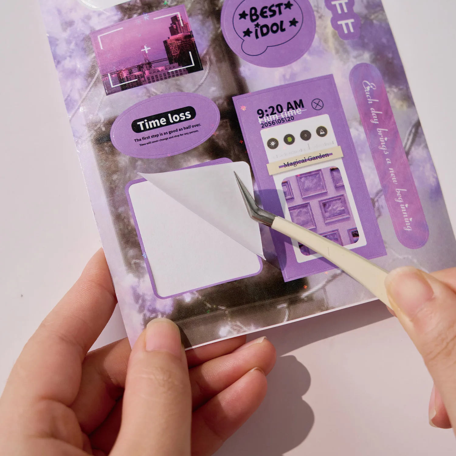 Star Shiny Film Sticker Book, Minimalist Style Collection, Korean Ins Style Die Cut Stickers for Kpop Deco Journaling