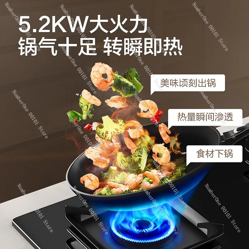 Built-In Household Gas Stove, Dual Burner Liquefied Gas and Natural Gas Stove, High-Efficiency Cooking Appliance Modern Kitchens