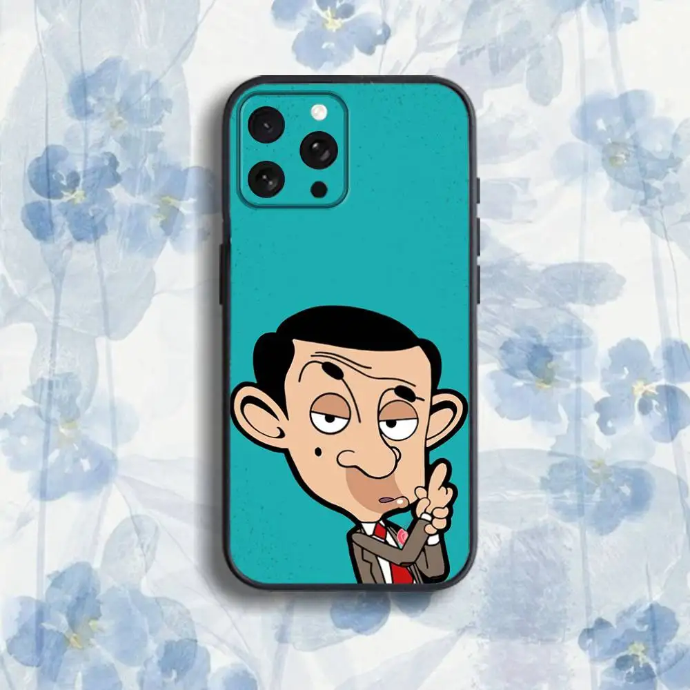 Classic M-Mr B-Bean Funny  Phone Case For iPhone 17,16,15,14,13,12,Pro,Max,Plus,E,SE4,Air,Mini Black Soft Box