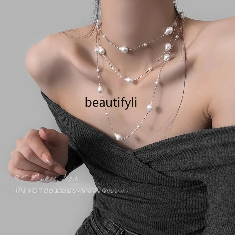 

Necklace Femininity Premium Sweater Chain Clavicle Chain Light Luxury Niche Neck Chain