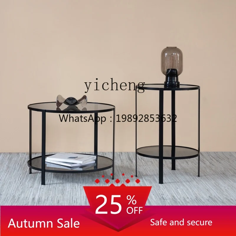 

Nordic Simple Living Room Home Small Apartment Ins Sofa Side Small Coffee Table round Table