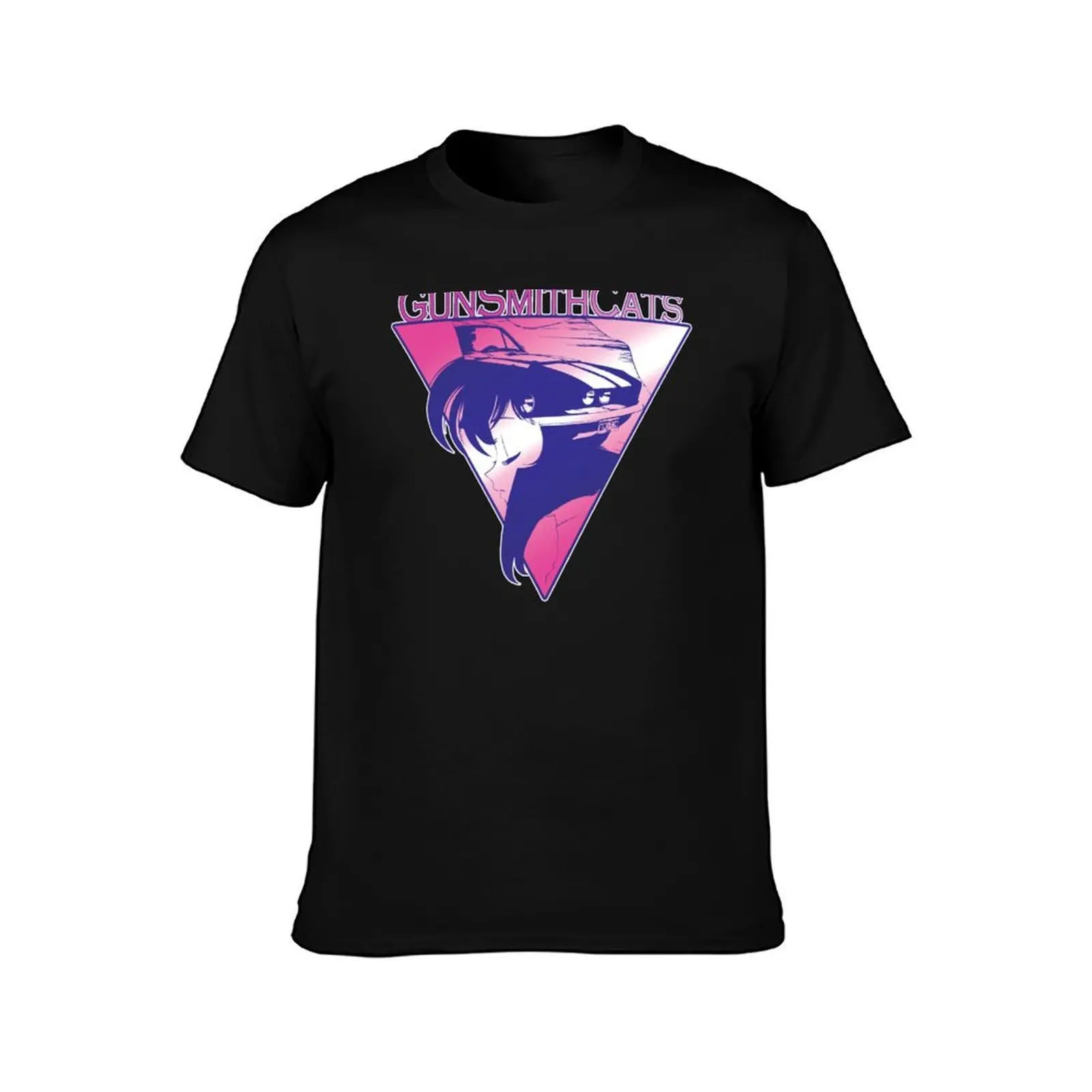 GunSmith Cats - RALLY PURPLE T-Shirt, Summer Casual Cotton Tee, Oversized Streetwear Tops, Vintage Graphic Print, 100% Cotton