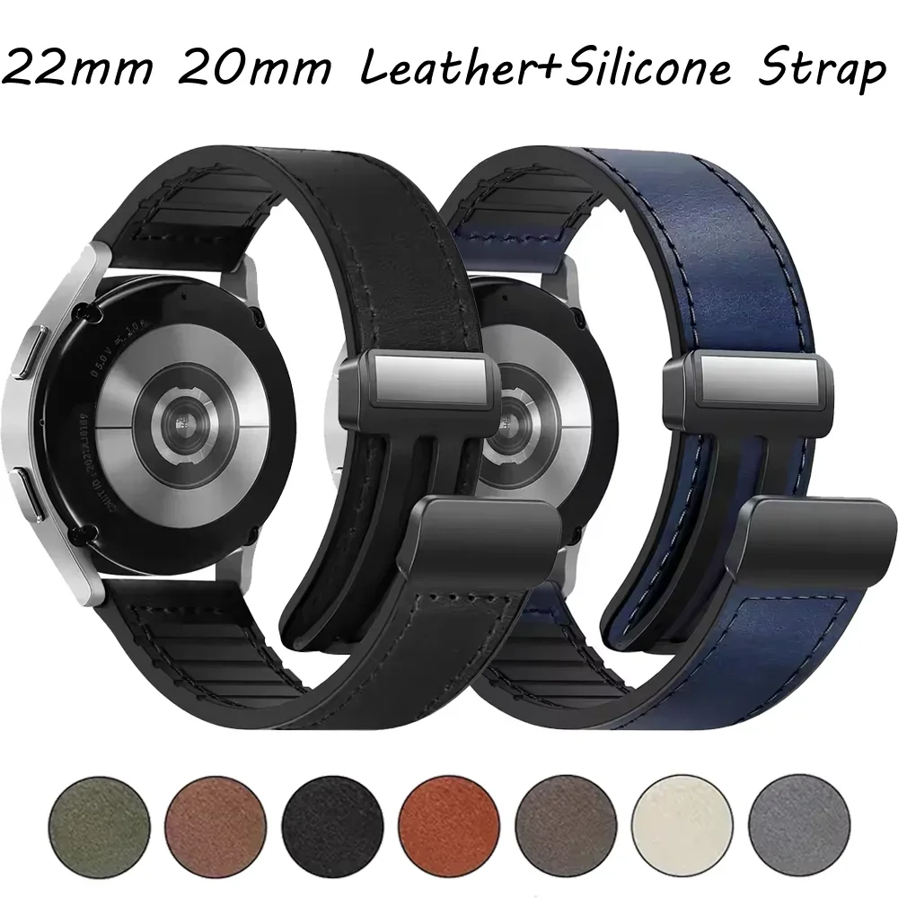 Cinturino in silicone in pelle 22mm 20mm per Samsung Galaxy Watch 5 Pro 6/4classic 7 6 5 4 cinturino per Huawei Watch GT5 Pro 46mm cintura