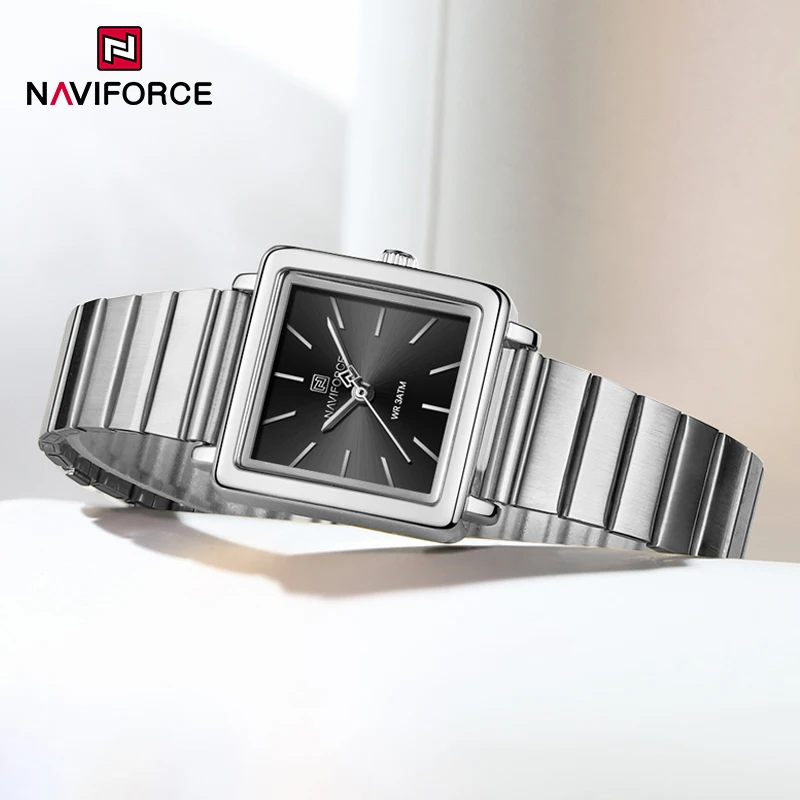 NAVIFORCE Female Wild Wristwatch Fashion Gifts for Girl Quartz Stainless Steel Strap Lady Watch 3ATM Waterproof Women Clock 2024