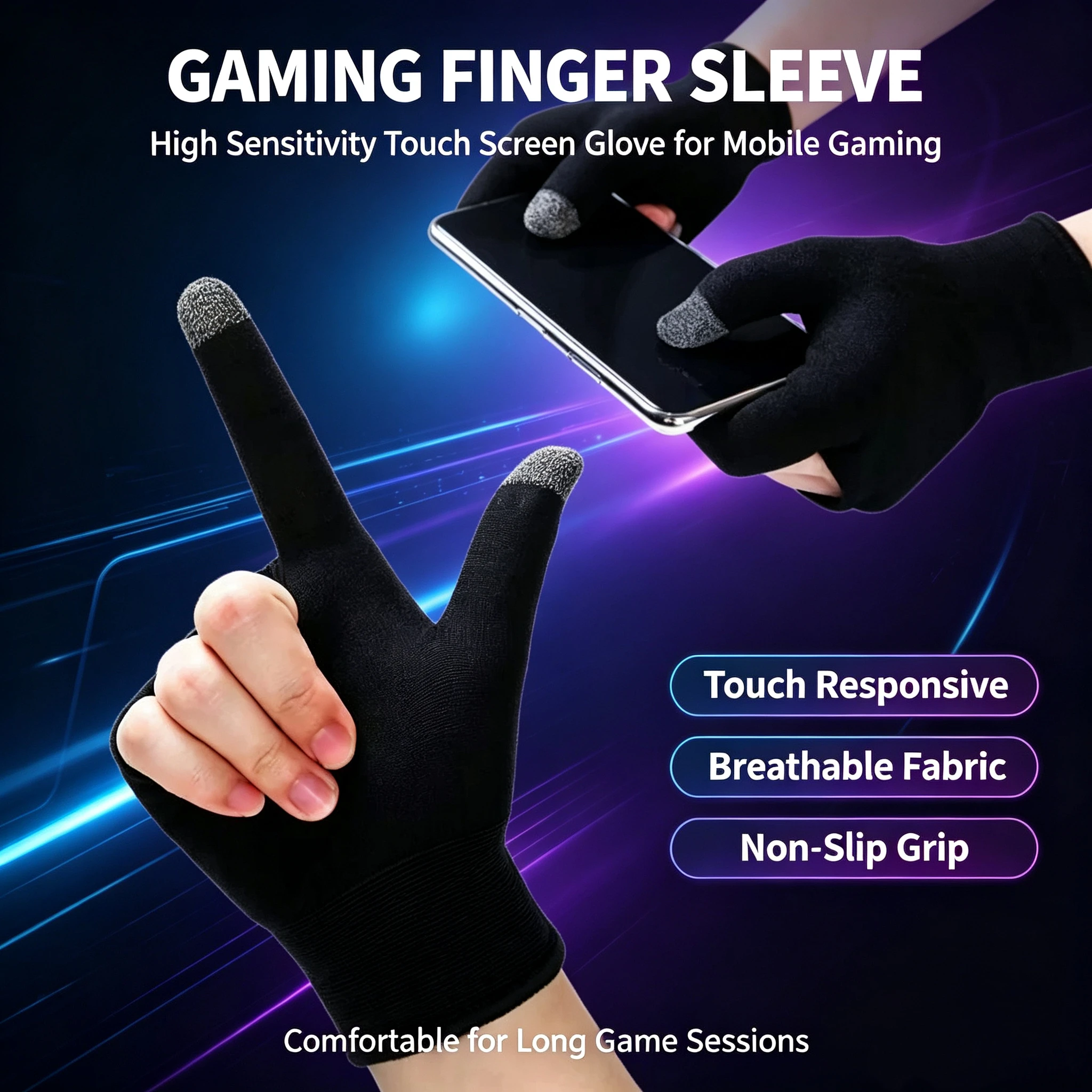 Gaming Accessories Bundle - قفازات ألعاب مضادة للتعرق وقابلة للتنفس،