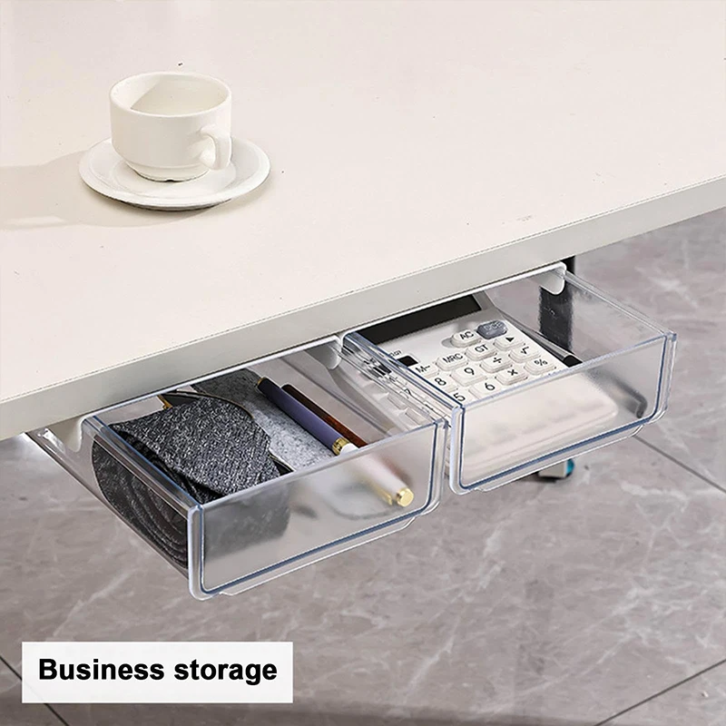 Adhesive Under Desk Drawers Clear Adhesive Drawer Storage Under Desk Organizes Home Office Pencil Stationery Tray Case