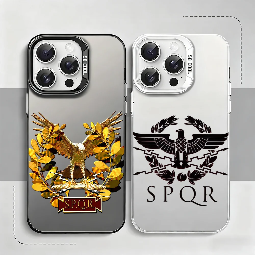 

SPQR Roman phone case For iPhone 12 11 13 14 15 16 17 Max Pro Plus Mini Protective IMD Color Cover