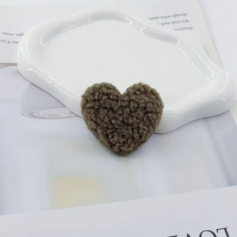 30 Stück neue Woll-Herz-Applikationen für DIY handgemachte Kinder-Haarspangen, Stirnbänder, Stoffaccessoires, Dekorationsaufnäher – Detail 3
