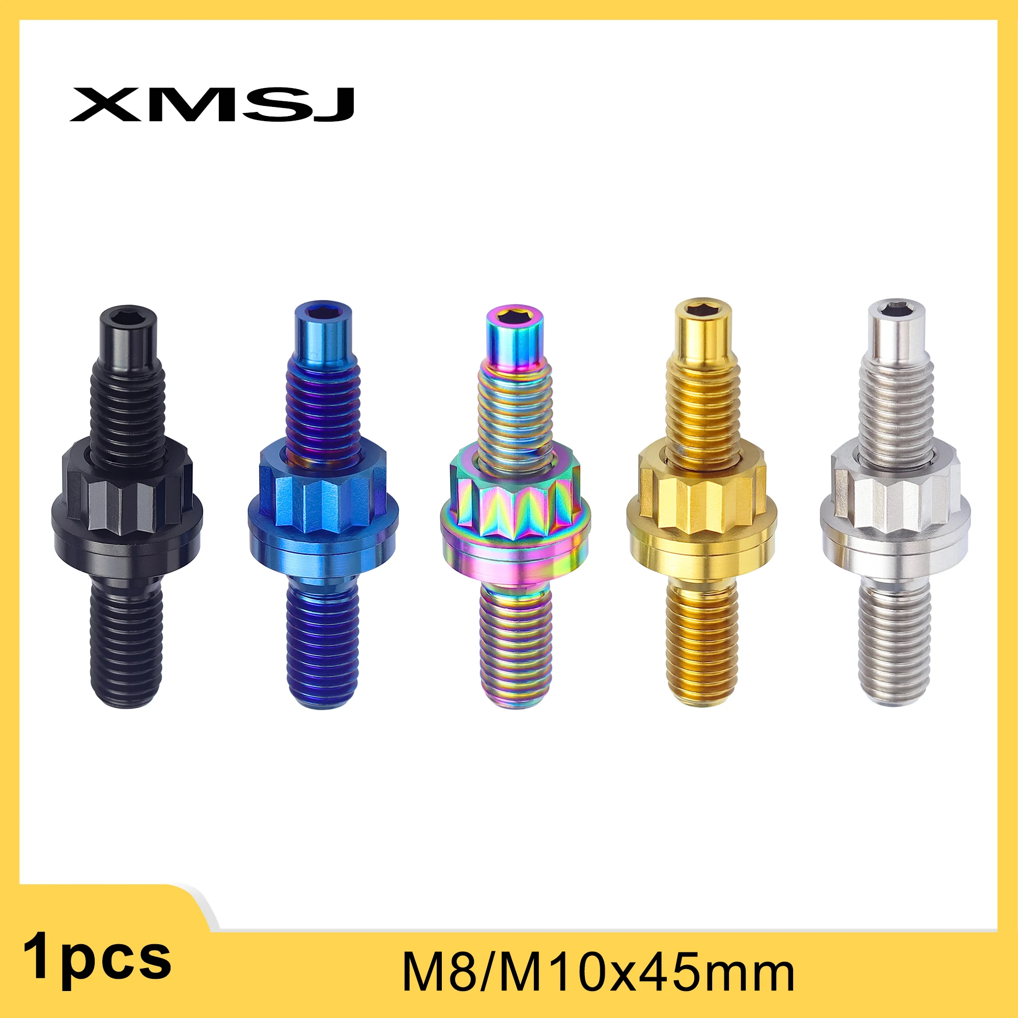 XMSJ M8/M10x45mm Titanium Alloy Intake Or Exhaust Manifold Stud Sawtooth Nut Bolt Flange Stud Used For Automobile Parts