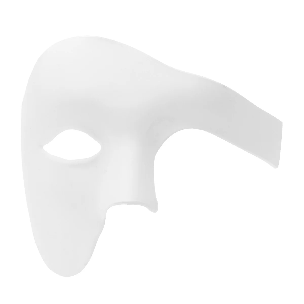 Halloween One-eyed Mask Masquerade Mask Delicate Retro Solid Color Half Face Mask for Cosplay Party Festival White