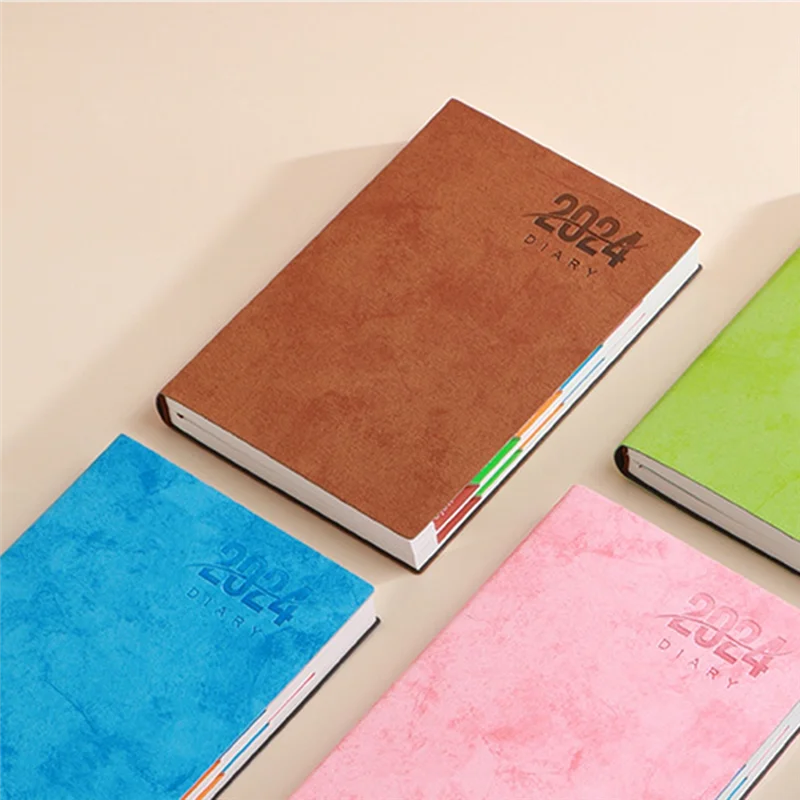 A19E-2024 A5 Week To View Diary Full Year Planner Organiser Hardback Cover With Gift Box Set For Christmas Gift Green Easy To Us