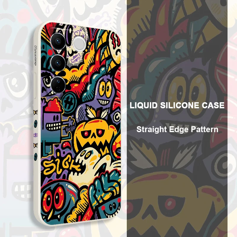 Pumpkin Monster Phone Case For VIVO V30 V29 V29E V27 V27E V25 V25E V23 V23E V21 V20 Y20 Y12 Y21 Y22 Y50 Y35 Y76 Y36 Pro 4G 5G