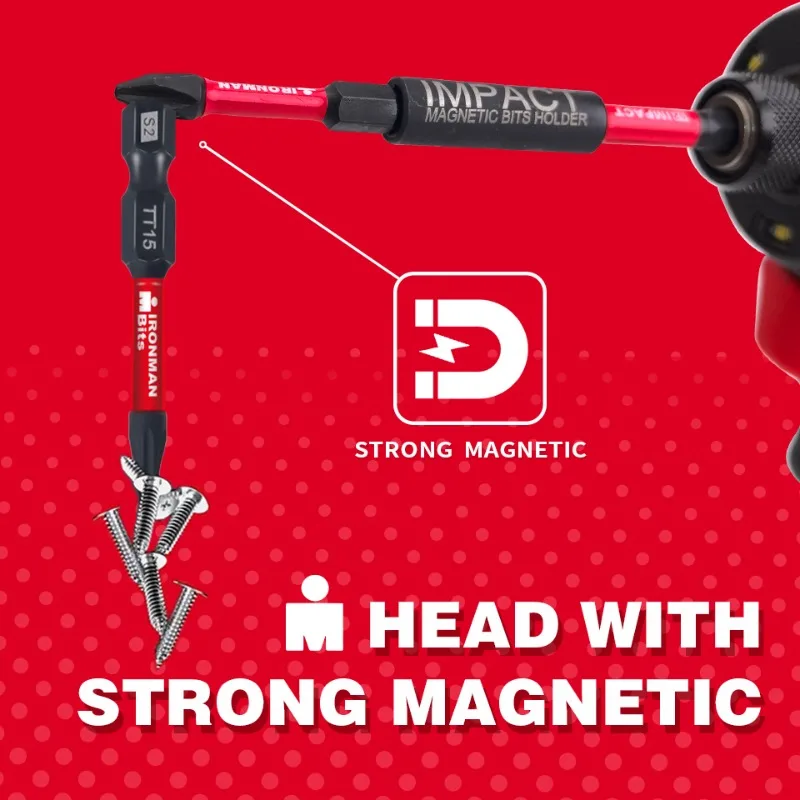 Conjunto de pontas de chave de fenda Torx IRONMAN2 polegadas T6-T40, broca de estrela de liga de aço S2 magnética resistente de impacto com base