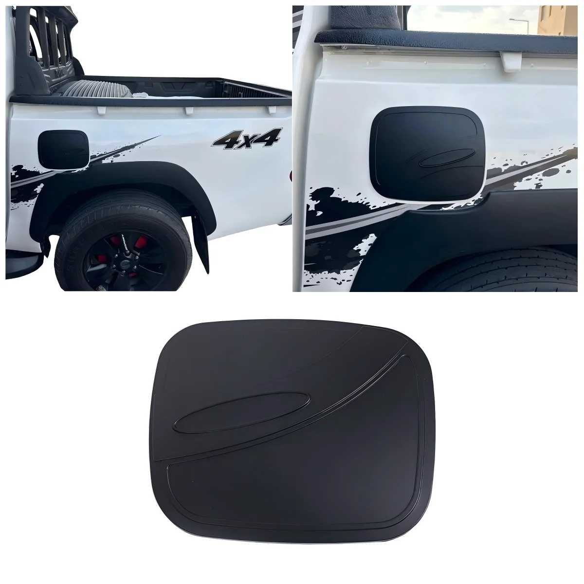 

ABS Car Black Accessories Plated Fuel Tank Cover Trim Paste For Toyota Hilux Revo 2015 2016 2018-2020 2021 2022 2023 2024 Covers