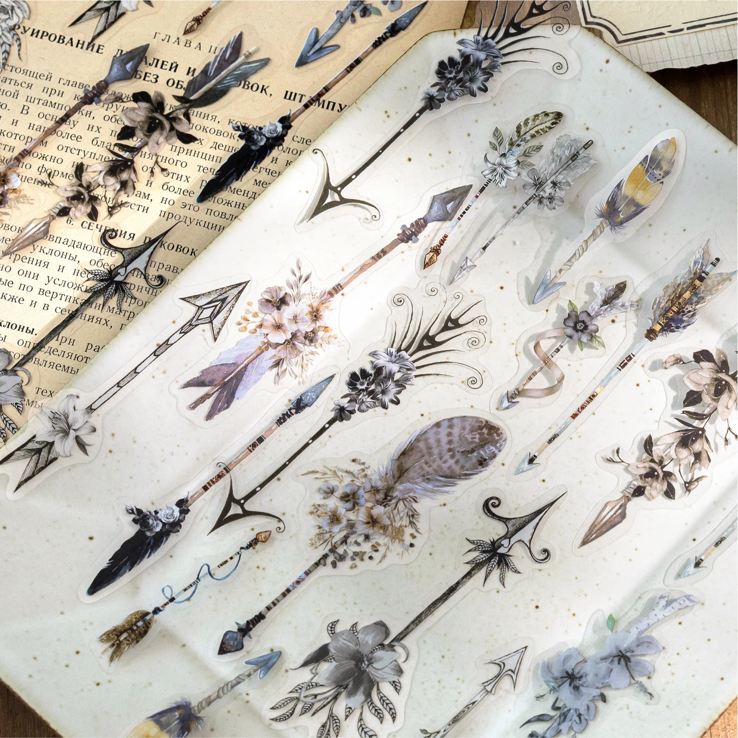 30pcs Retro Feather Collection Kawaii Colorful Feather PET Stickers DIY Diary Scrapbook Aesthetic Stationery Stickers