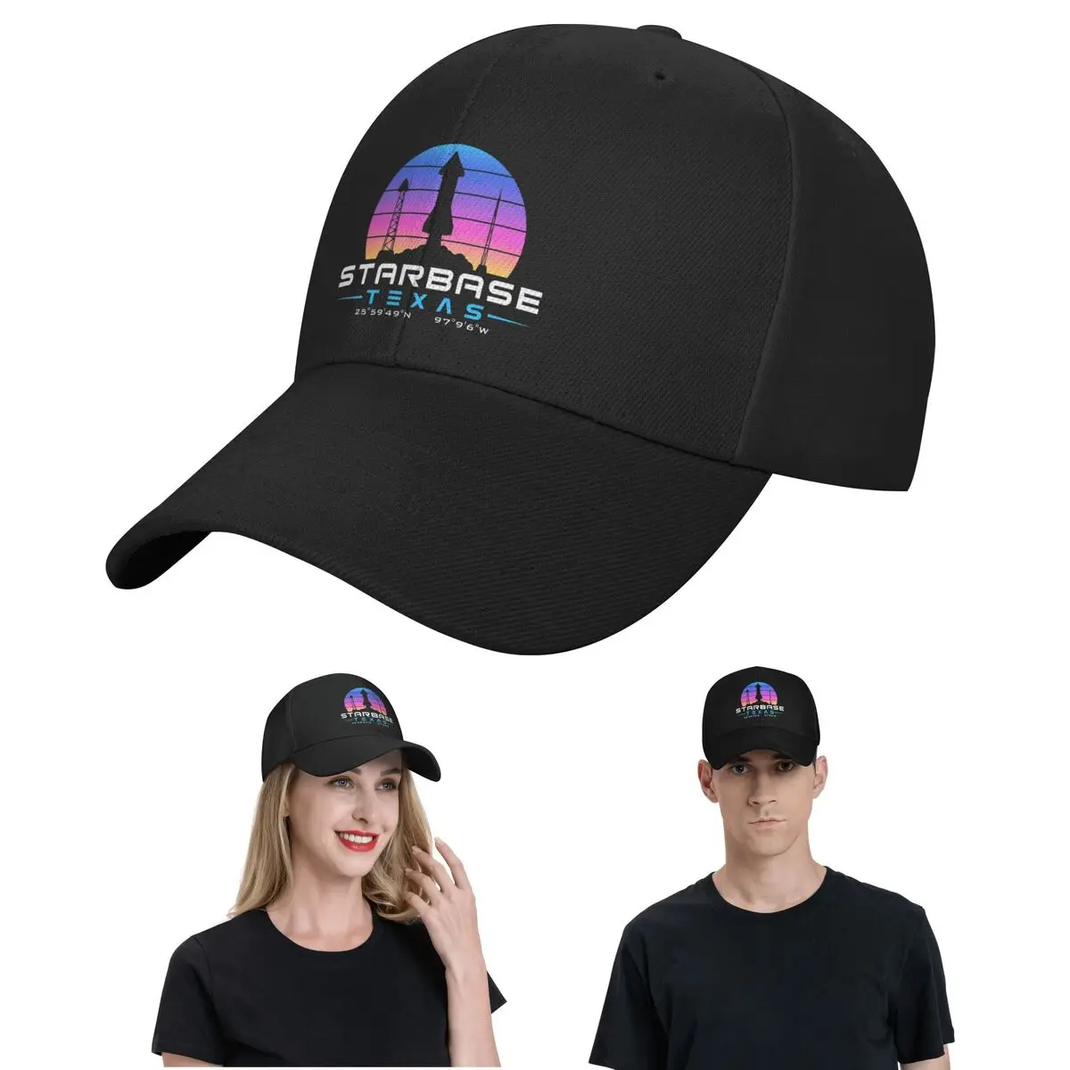 

Starbase Texas SpaceX Starship Launch Бейсбольные кепки Snapback Мужчины Женщины Шапки Регулируемая кепка Спортивная бейсболка Casquette