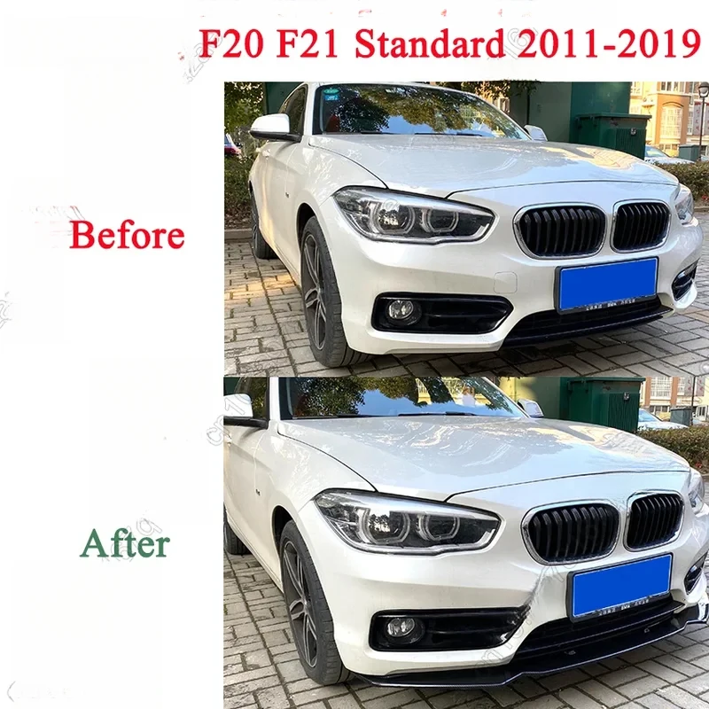 Black Car Front Bumper Lip Body Kits Spoiler Sp Canard Lip  F20 F21 116i 118i 120i 118d 120d M135i M140i 2011-2019