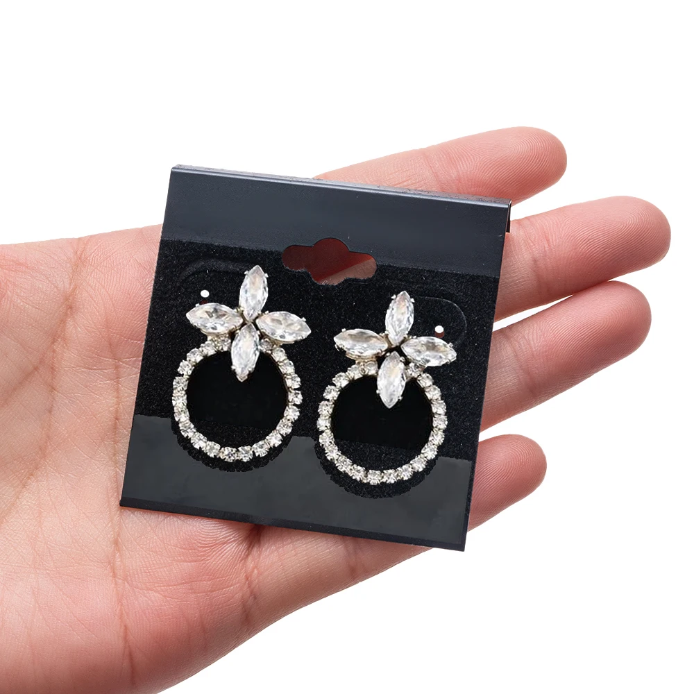 

10/30pcs Black Velvet Plastic Earring Cards Display Hanging Jewelry Holder Jewelry Organizer for Earrings Ear Studs Accessories