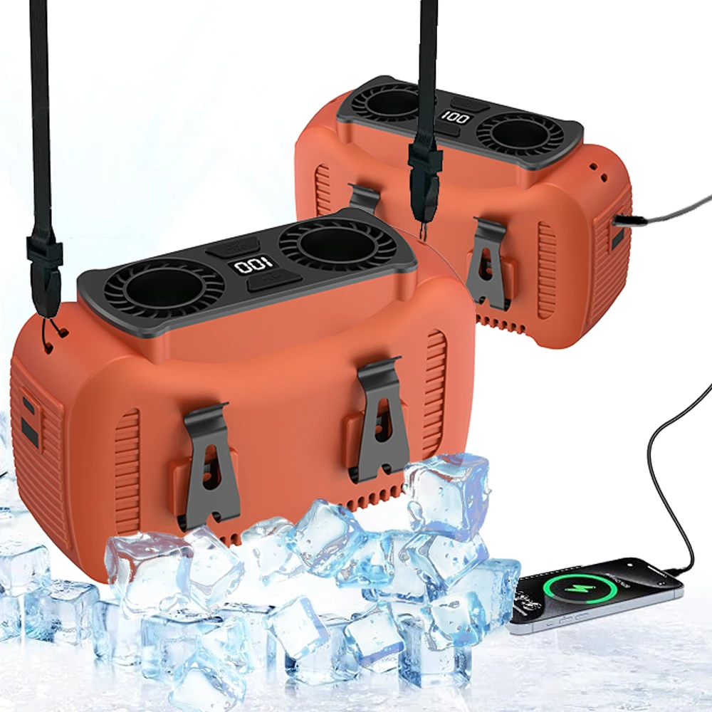 

Мини-высокоскоростной двухканальный поясной вентилятор безлопастной USB-подвесной вентилятор для улицы, многофункциональный вентилятор с воздушным охлаждением