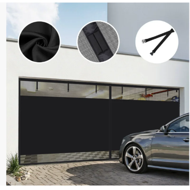

Magnetic Privacy Garage Door Curtain - Light-Blocking, Breathable, No-Drill Installation for 2-Car Garages Privacy Screen
