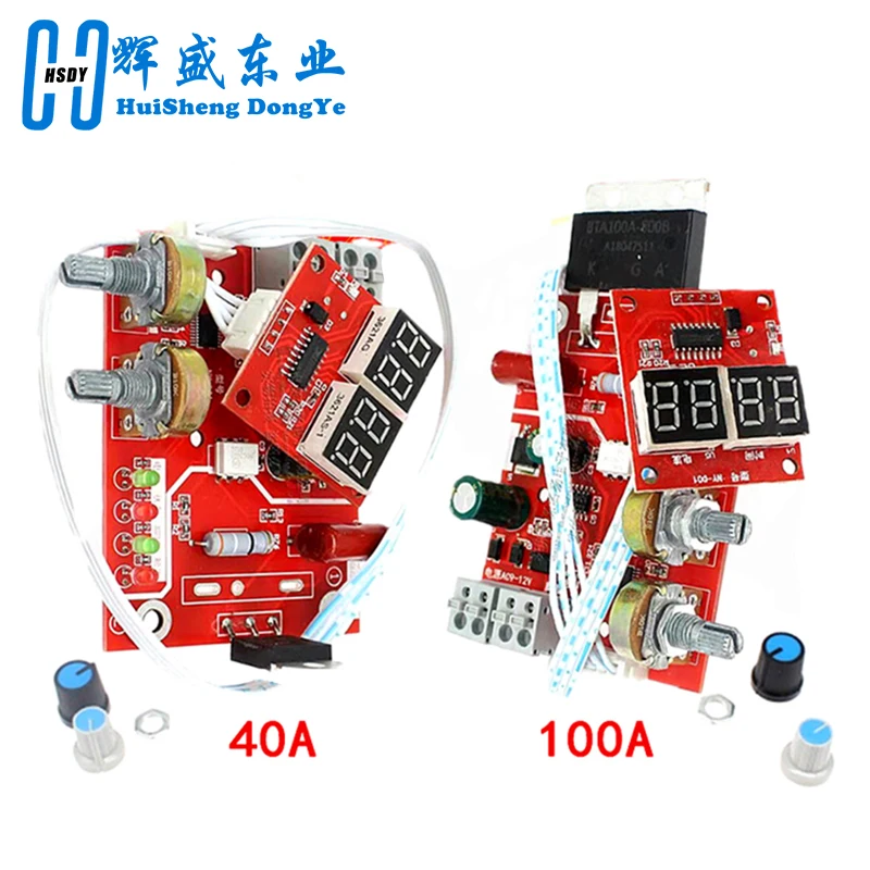 DIY NY-D01 Control Board 40A/100A Spot Welding Machine Control Board Welder Panel Adjust Time Current Digital Display