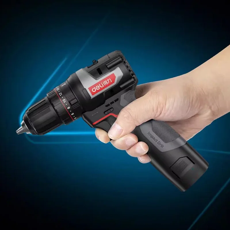 Deli Brushless 16V Electric Screwdriver With a Large Torque Of 45N.m Impact Type Cordless Drill Household Multi-functiona