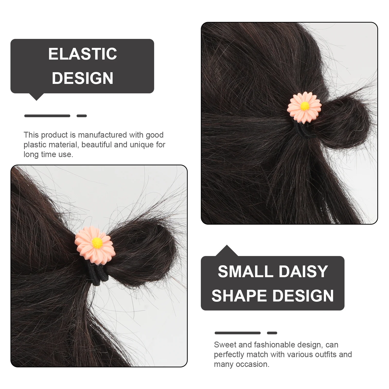 

30Pcs Daisy Flower Hair Bands Elastic Ponytail Holders Fashion Hair Accessories for Women Girls Elastic Ponytail Holders