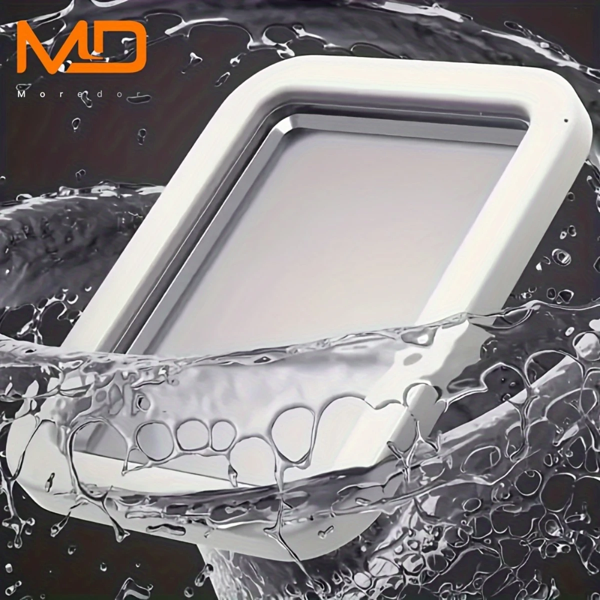 C015-White 1pc Portable Ice Cream Roll Maker with Stainless Steel Surface & 2 Scoops, Mini Rolled Ice Cream Plate for Homemade D