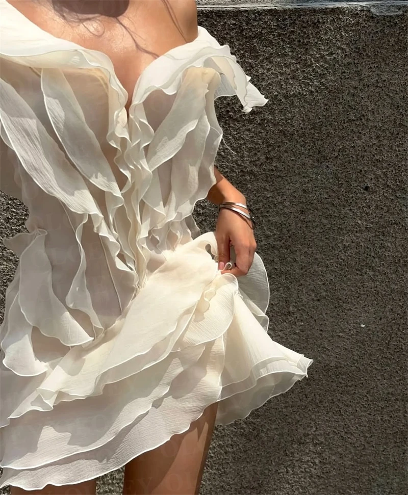 

OLOEY Sexy Off Shoulder Mini Prom Party Dresses Silk Summer Cocktail Dress Customized Evening Gowns Daily Outfit US Women