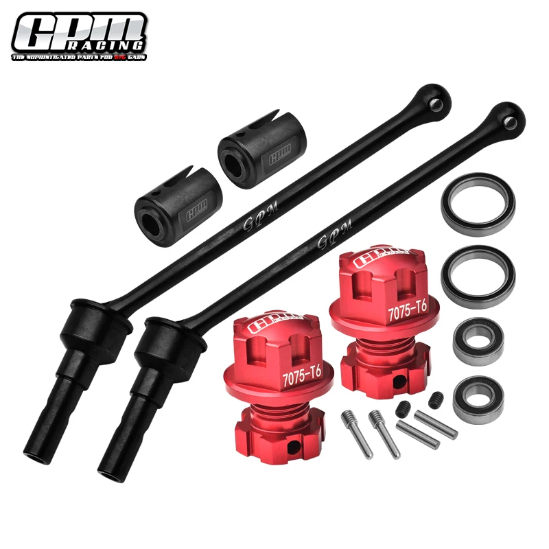 GPM 스틸 F/R TRAXXAS 1/10 MAXX W/WIDEMAXX MONSTER TRUCK-89086-4용 7075 Alu 휠 잠금 장치 및 육각 클로가 있는 CVD 샤프트 확장