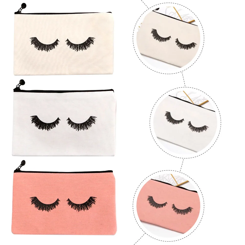 3 個の化粧バッグキャンバスオーガナイザー女性のための巾着トイレタリー化粧品バッグ大宇宙旅行収納美容ケース