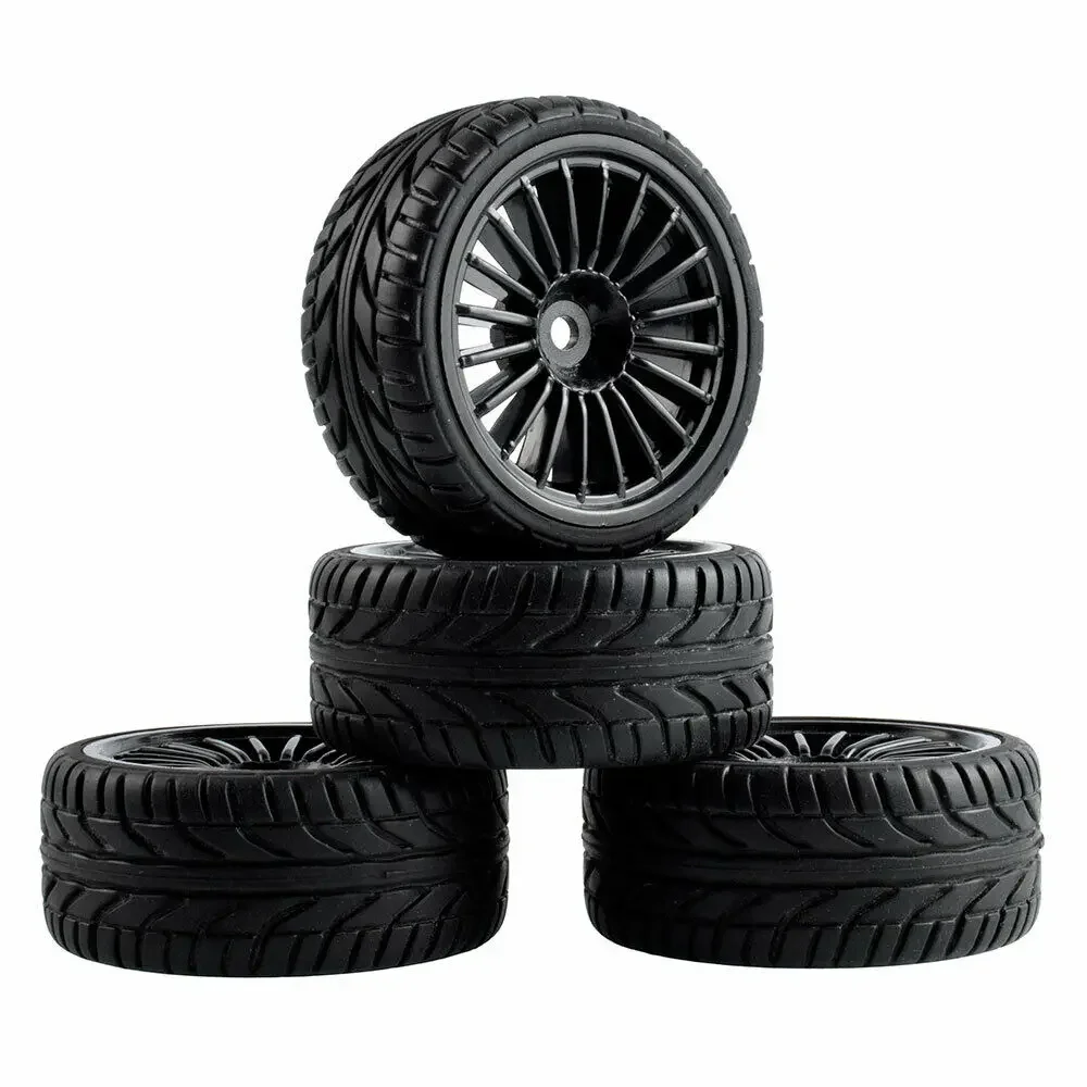 RC Rim04-6094 Grip Tires With Wheel sets For HSP HPI 1/10 1:10 On-Road Speed Car