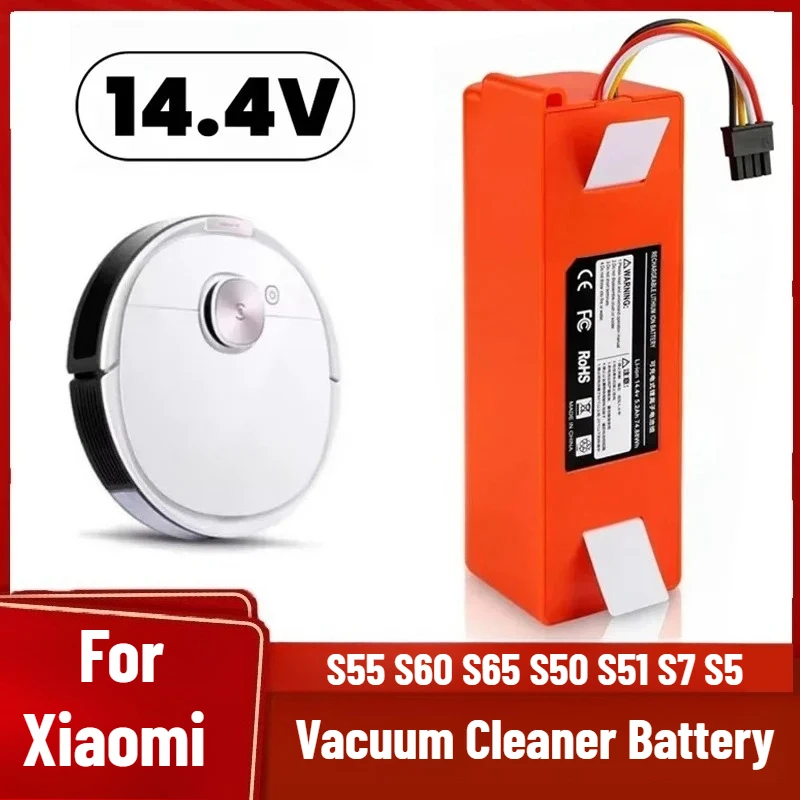 

14.4V 6500mAh Robotic Vacuum Cleaner Replacement Battery for Xiaomi Roborock S55 S60 S65 S50 S51 S7 S5 MAX S6 Parts