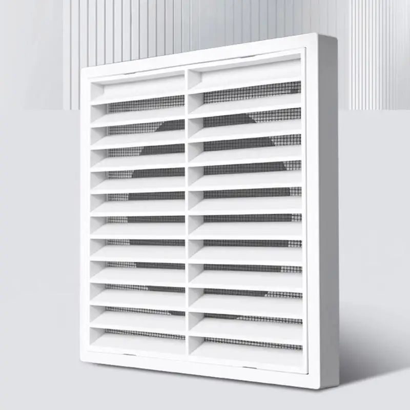 

652F Plastic Square Air vent Louvered Grille Cover Vent with Fly Screen Mesh Ducting Ventilation Cover Easy to Use
