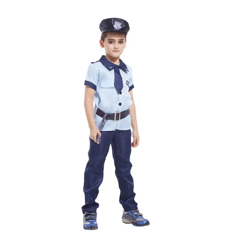 

Boys Police Clothing Set Halloween Cosplay Costumes Cops Performance Wear Kids Uniform Children Stage Clothes Set
