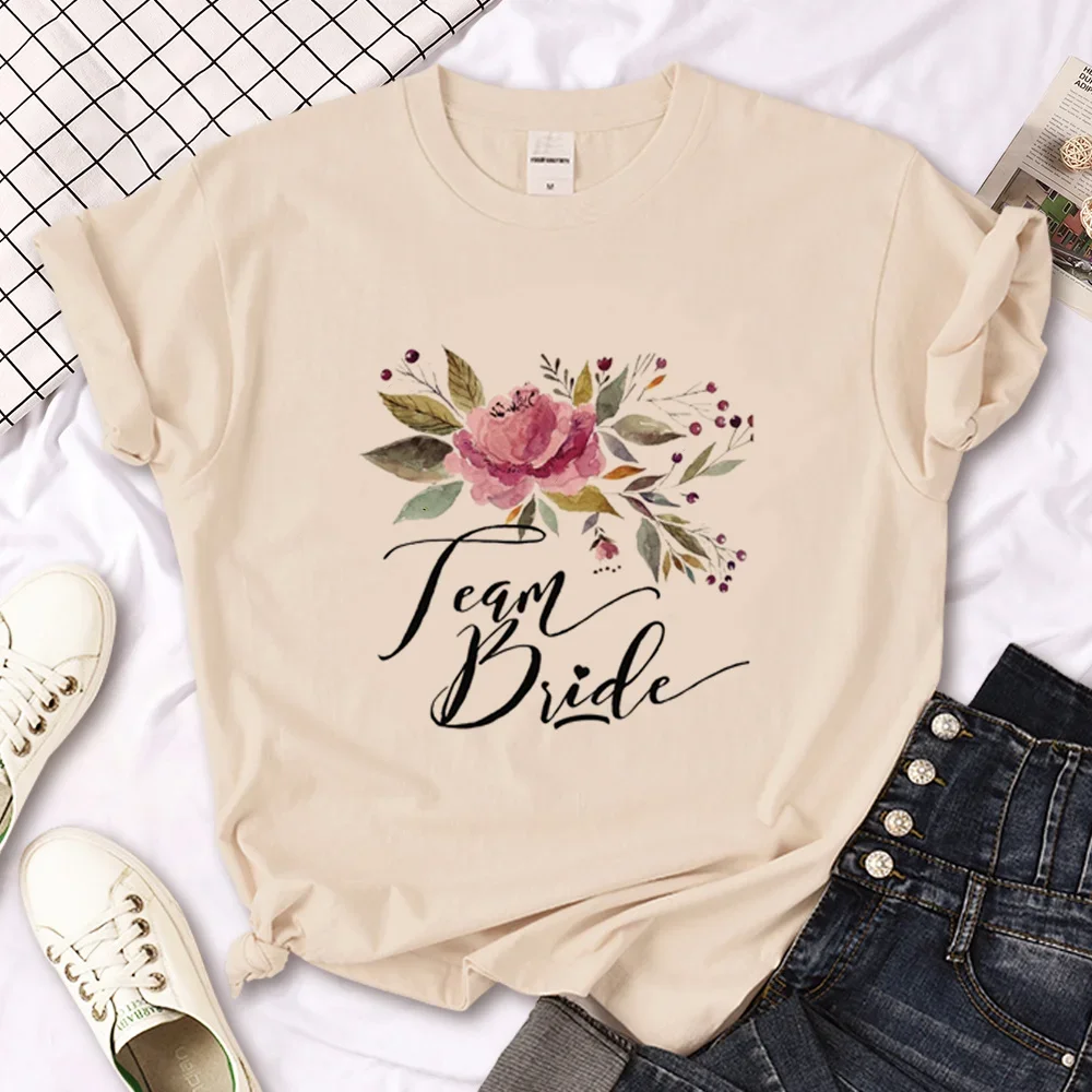 เสื้อยืดทีมเจ้าสาวที่จะเป็น evjf เสื้อยืดผู้หญิงตลกเสื้อผ้าญี่ปุ่น