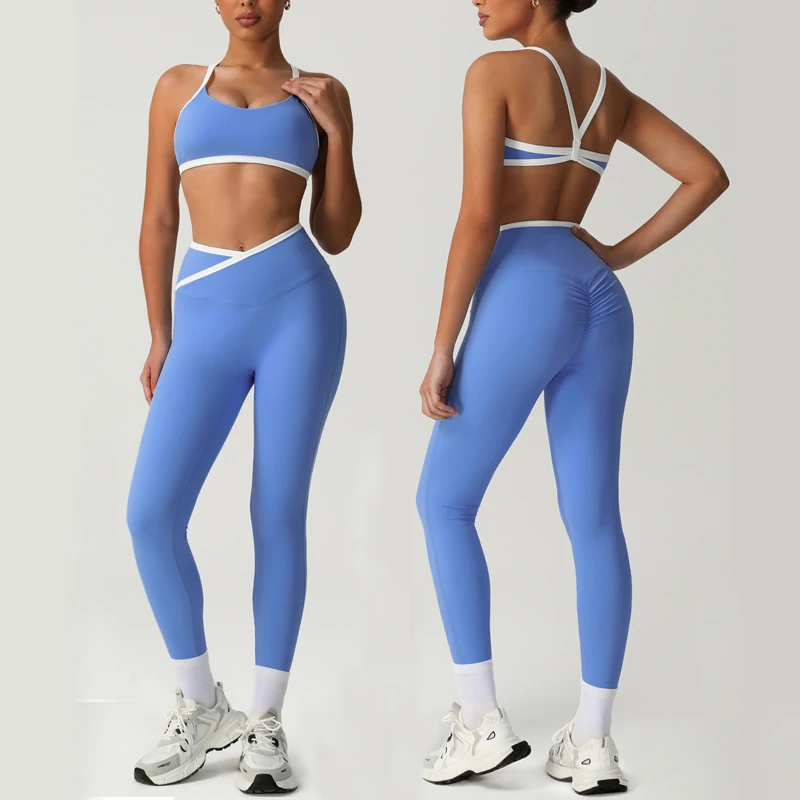 

Women Two Pieces Fitness Yoga Set Buttery Soft Stretchy Gym Suit Breathable Quick Dry Running Sportswear Female Workout Clothes