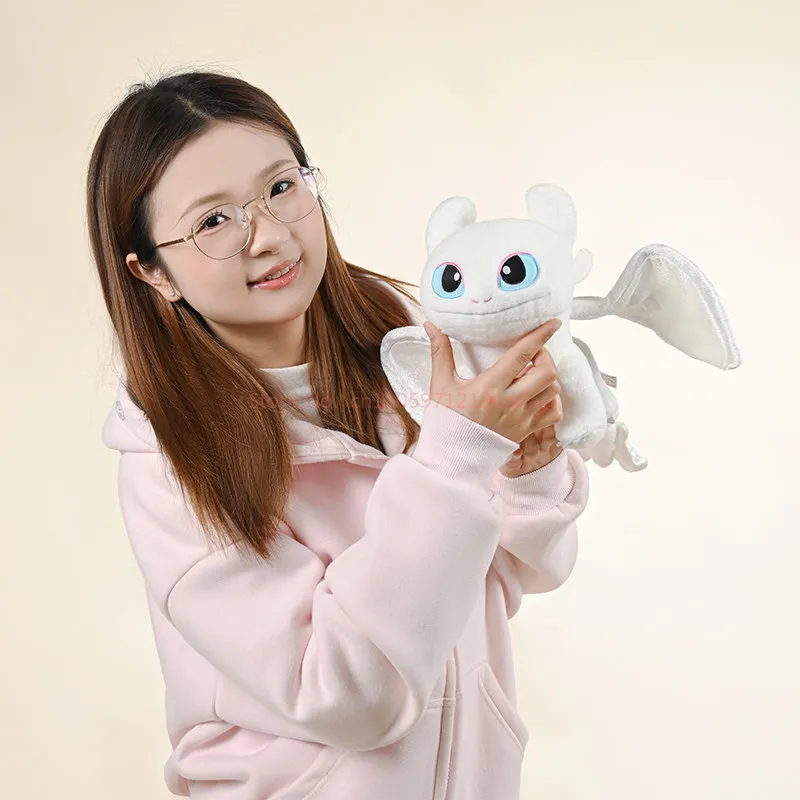 Original Potdemiel Light Fury Plush Toy How To Train Your Dragon Soft Stuffed Doll White Cuddly Gift For Birthday Home Decor view 4