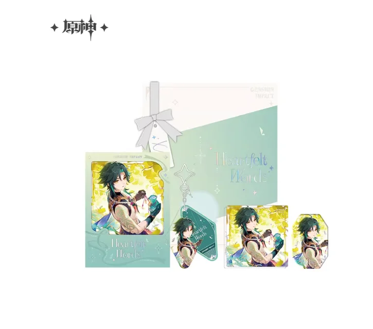 

Официальный набор Genshin Impact от MiHoYo: подарочная коробка с тематикой «Толстое сердце» (Линетт, Шэньхэ, Сяо, Цитлалли) для косплея на Хэллоуин