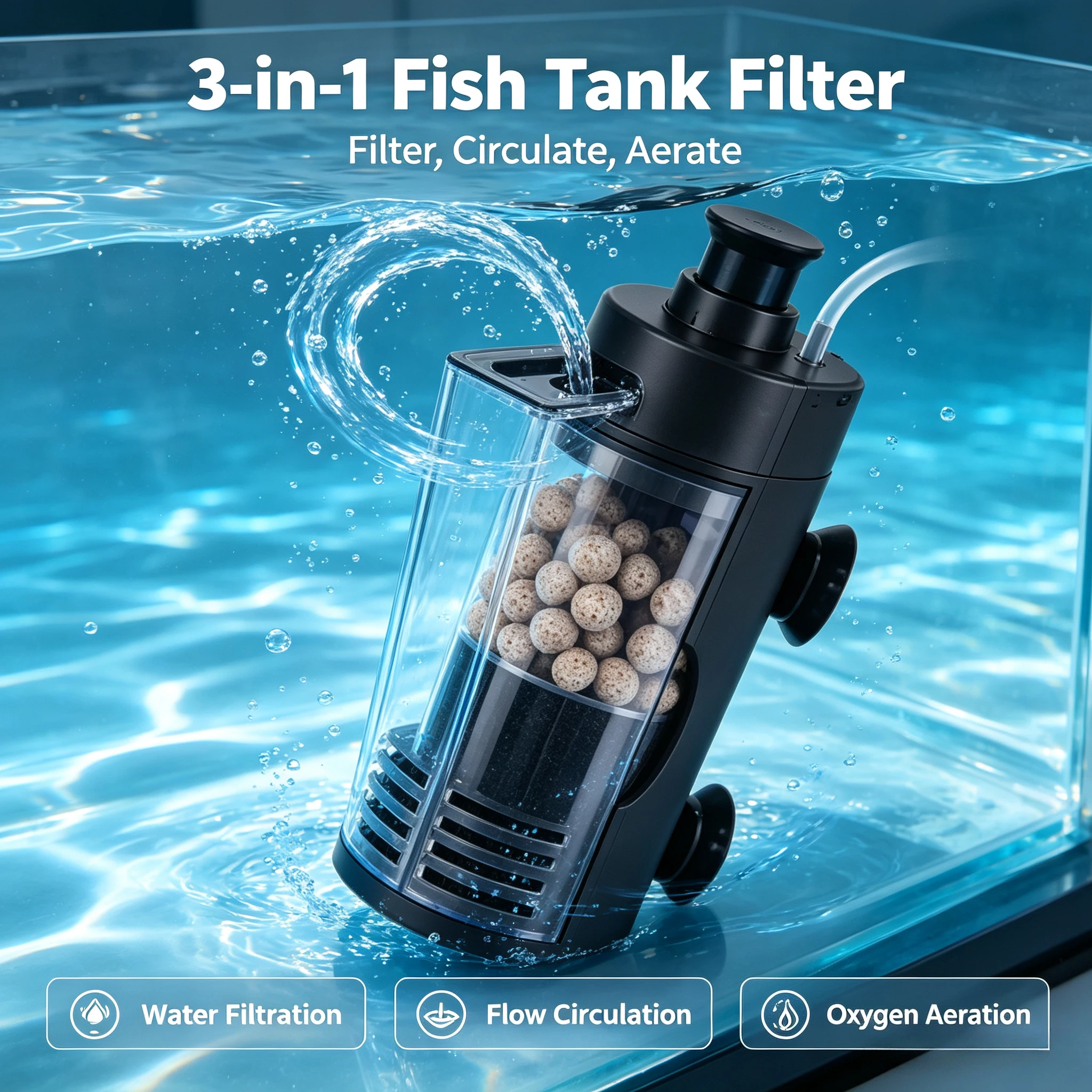 Aquarium Fish Keeping - 3-in-1 어항 여과 장치: 수족관 물