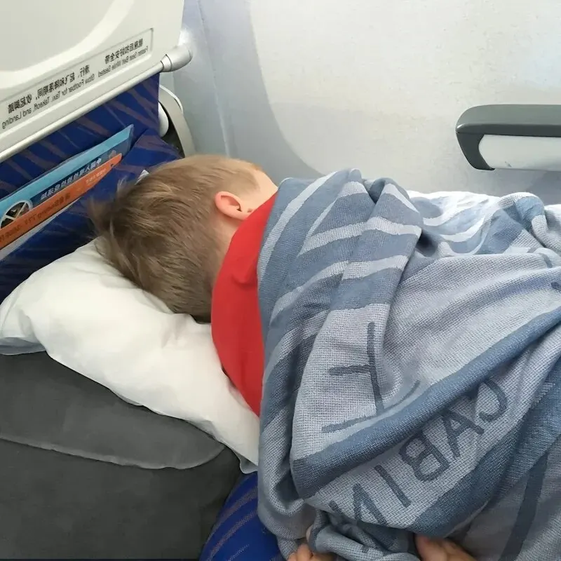 แบบพกพา Inflatable เท้าหมอนสําหรับเดินทางแบบพกพาปรับสามชั้นความสูงสตูลสําหรับเท้าขาเบาะหมอน