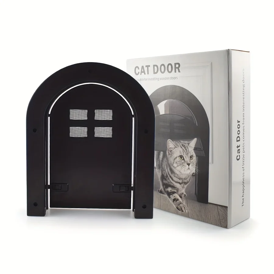 Easy-Install Cat Door For Indoor/Outdoor Use - Durable Abs, Fits Wooden Doors & Walls