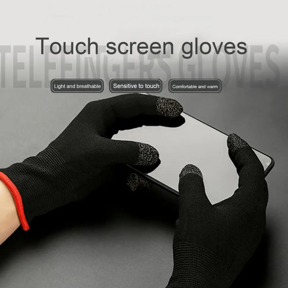 

2Pcs Gaming Mobile Gloves Comfortable Sweat-proof Gaming Gloves Breathable Lightweight Touch Screen Mobile Gaming Gloves