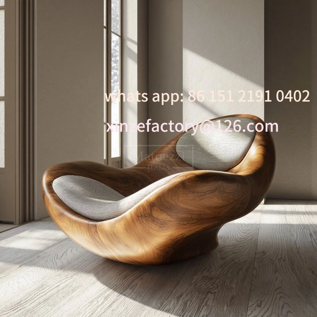 

Customizable fotel rozkładany Unikalny kształt fotela wypoczynkowego z litego drewna do użytku domowe