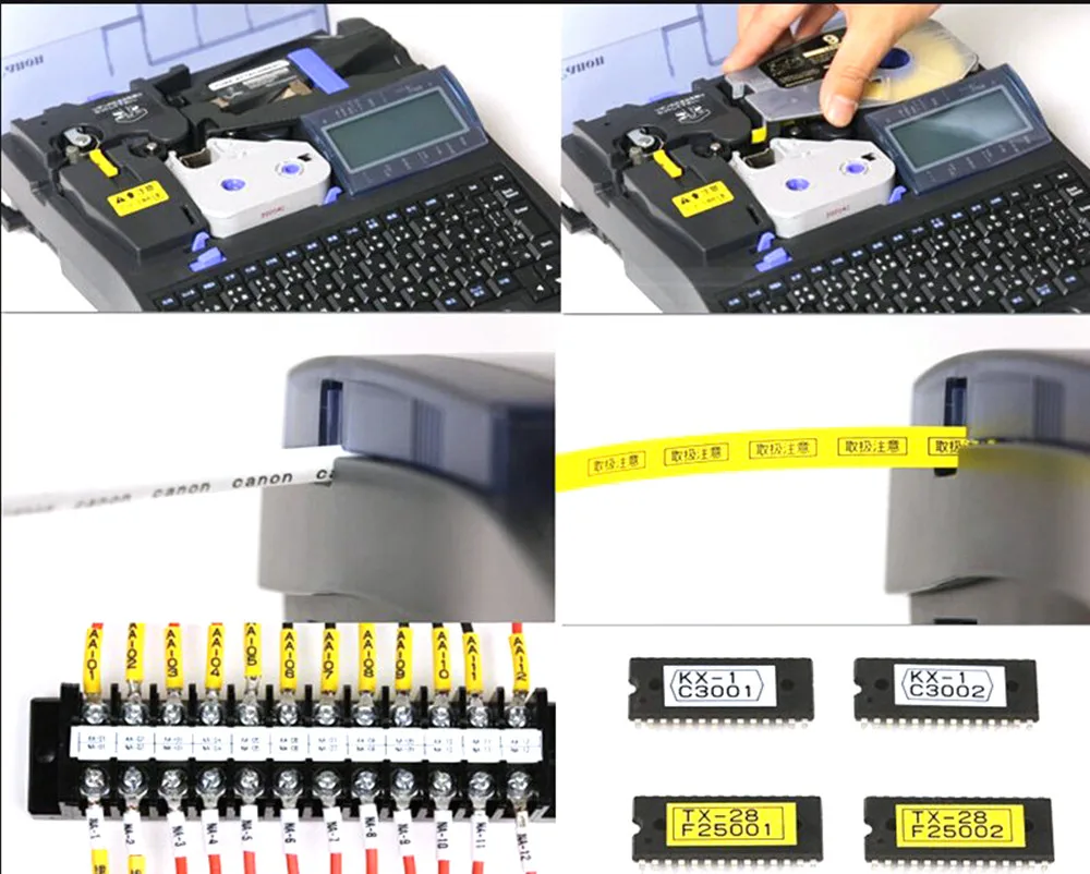 Label Tapes Core 6mmx30m Yellow 3476A026AB For Cable ID Printer Tube Typewriter Mk2000 Mk1100,Mk2100 Mk1500 Mk2500