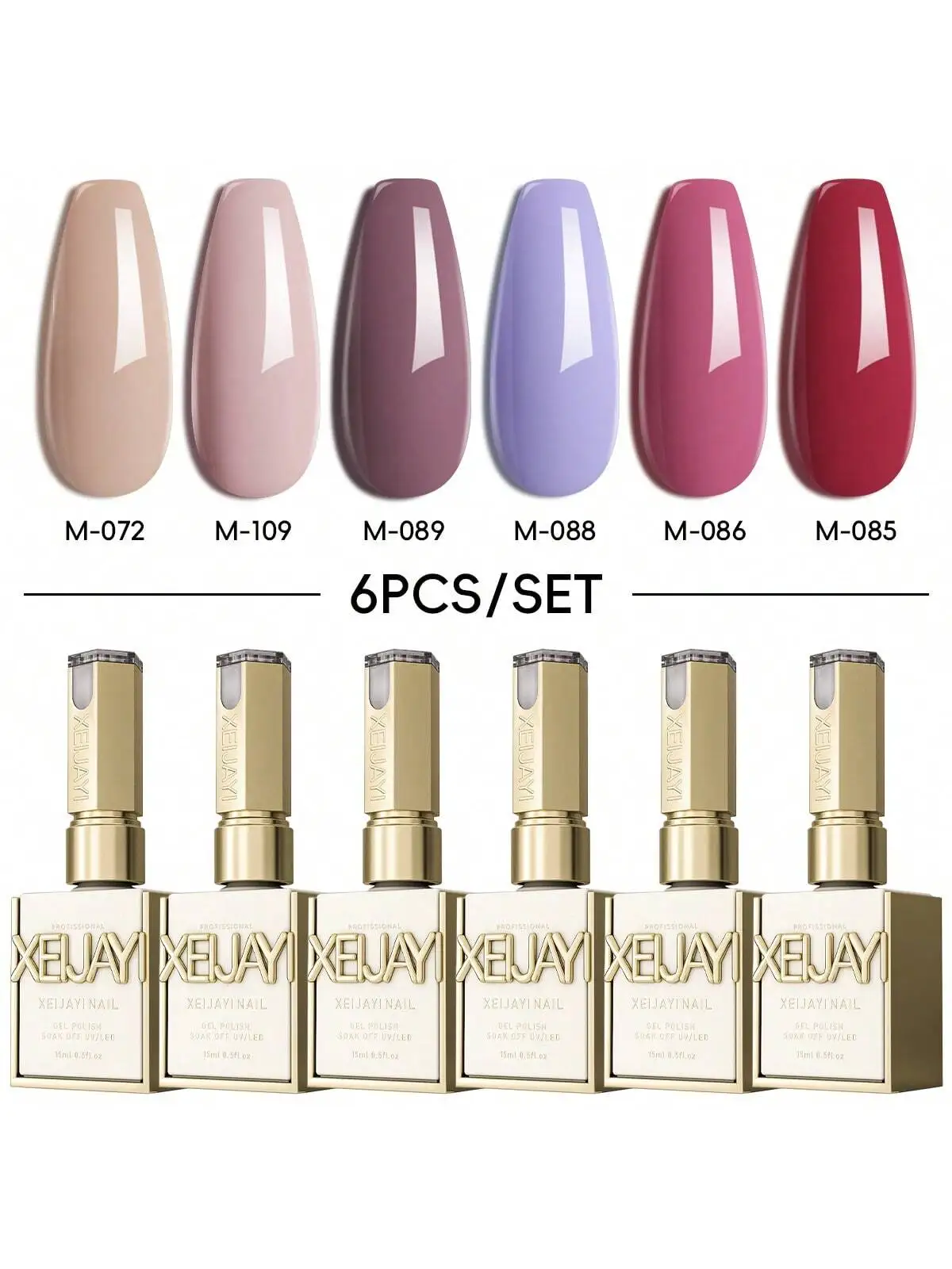 

2025 Новый набор 6-цветных гелей для ногтей — разноцветный осветляющий УФ/светодиодный гель для маникюрных салонов